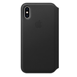 Чехол iPhone XS Leather Folio Black
