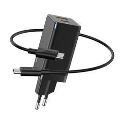 Зарядное устройство Baseus Charger + мини-кабель USB Type-C 60W Black