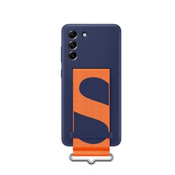 Чехол Galaxy S21 FE Silicone with Strap Cover Navy
