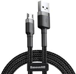Кабель Baseus USB For Micro 2.4A 1m Grey + Black